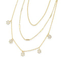 Triple Chain White Diamond Prong Necklace - Heritage - Boutique.com