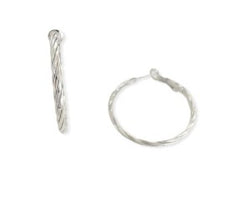 Silver Twisted Hoops