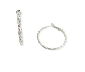 Silver Twisted Hoops