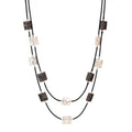 Two Layer Cord Necklace – Matte Silver & Gunmetal - Heritage - Boutique.com