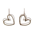 Two - Tone Double Heart Earrings – Silver & Gold .... - Heritage - Boutique.com