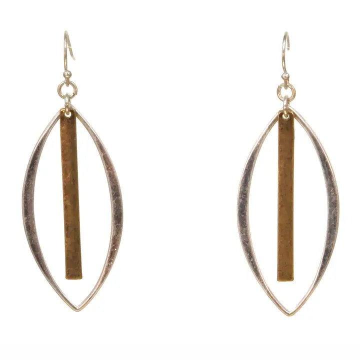Two - Tone Marquis Metal Earrings - Heritage - Boutique.com