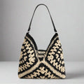 Two Tone Straw Woven Bag - Heritage - Boutique.com