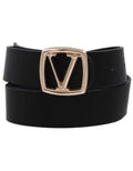V Buckle Soft Vegan Leather Belt - Heritage - Boutique.com
