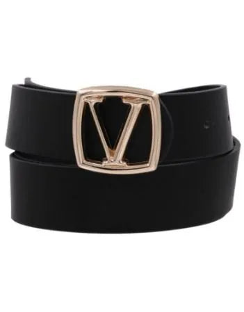 V Buckle Soft Vegan Leather Belt - Heritage-Boutique.com