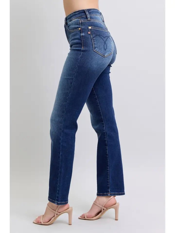 Vintage Wash Thermal Straight Jeans by Judy Blue - Heritage - Boutique.com