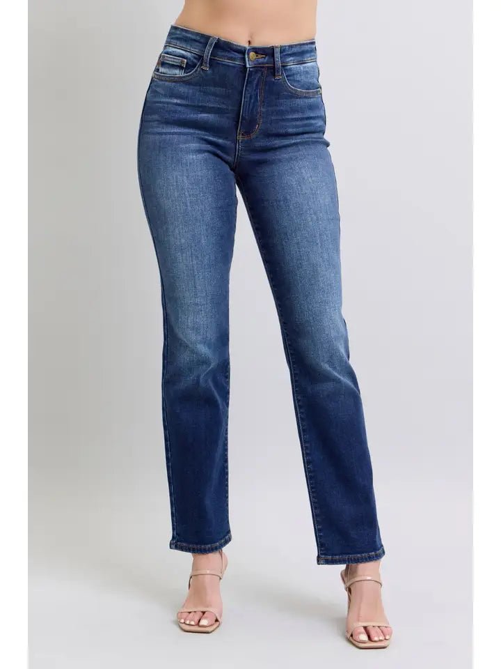Vintage Wash Thermal Straight Jeans by Judy Blue - Heritage - Boutique.com