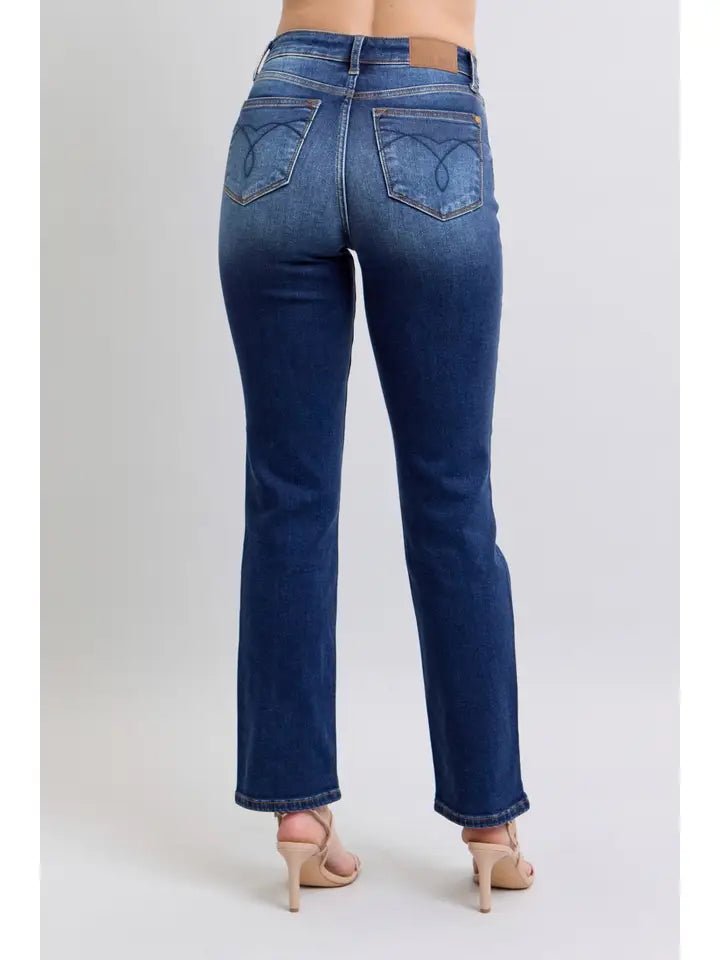 Vintage Wash Thermal Straight Jeans by Judy Blue - Heritage - Boutique.com