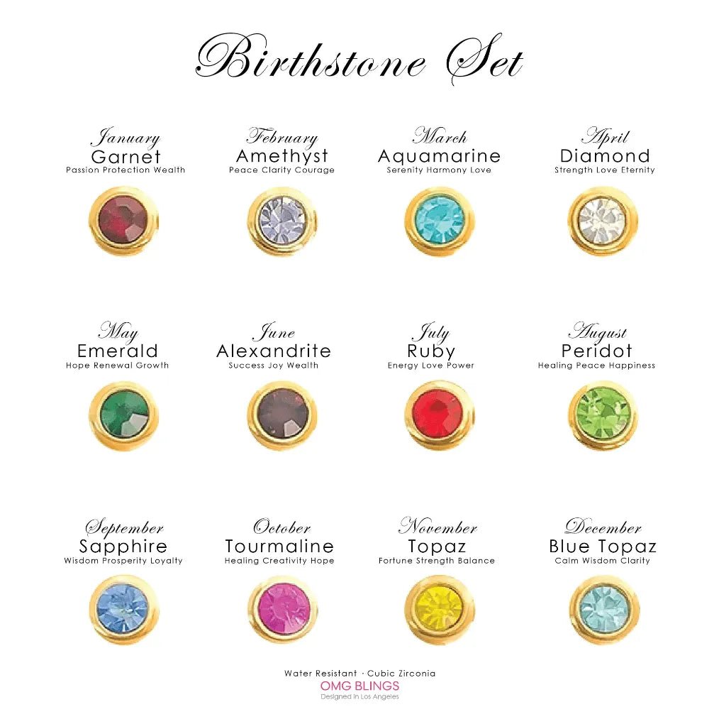 Water Resistant Birthstone Necklace Set - Heritage - Boutique.com