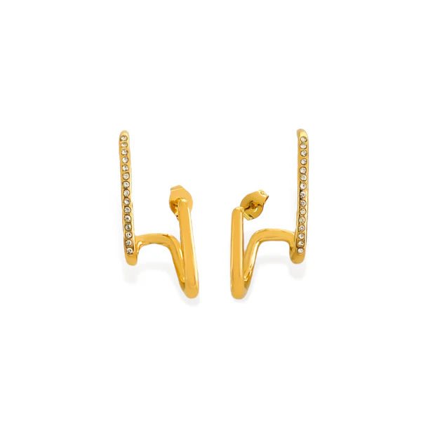Water Resistant Gold Loop Earrings - Heritage - Boutique.com