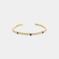White and Gold Cubic Zirconia Cuff Bracelet - Heritage - Boutique.com