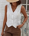 White Embroidered Vest - Heritage - Boutique.com