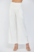 White Linen Flowy Pant - Heritage - Boutique.com