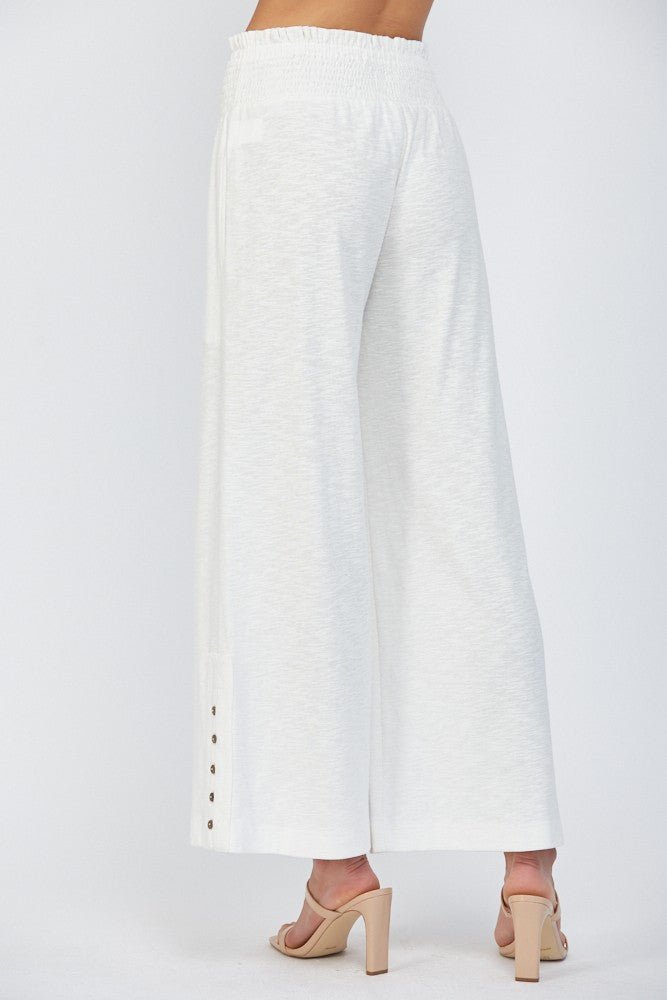 White Linen Flowy Pant - Heritage - Boutique.com