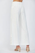 White Linen Flowy Pant - Heritage - Boutique.com