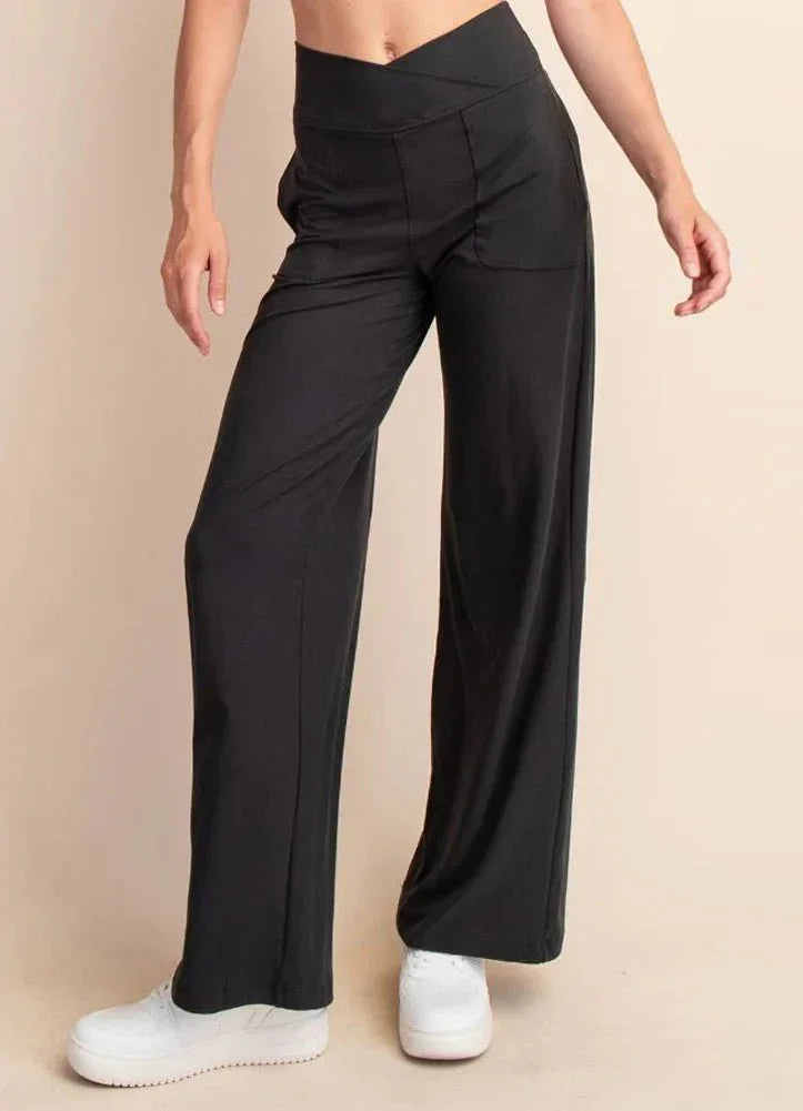 Wide Leg V Front Yoga Pants - Heritage - Boutique.com