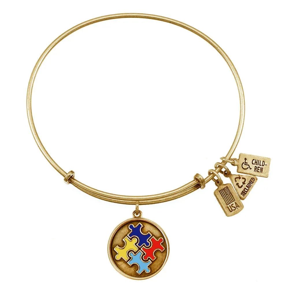 Wind and Fire Autism Puzzle Pieces Bracelet - Heritage - Boutique.com
