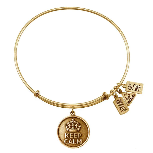 Wind and Fire Gold "Keep Calm" Bracelet - Heritage-Boutique.com