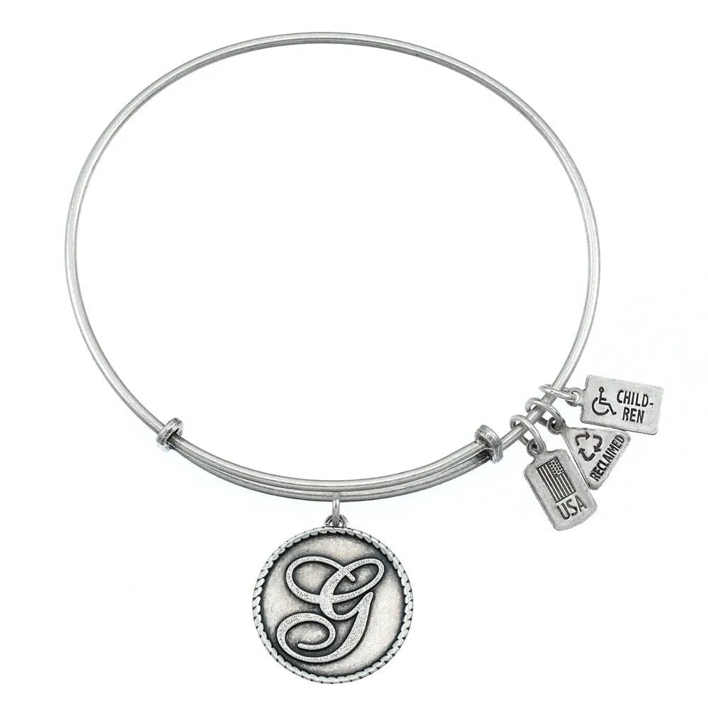 Wind and Fire Silver "Love Letters" Initial Bracelet - Heritage - Boutique.com