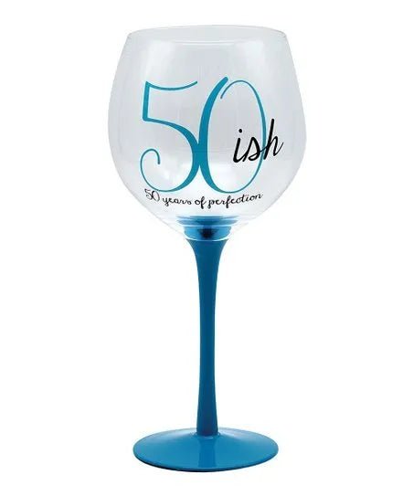 50ish (50 Years of Perfection) Birthday Wine Glass - Heritage - Boutique.com