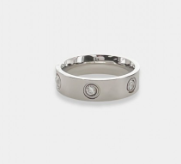 Cartier Style Silver Ring with CZ Size 7