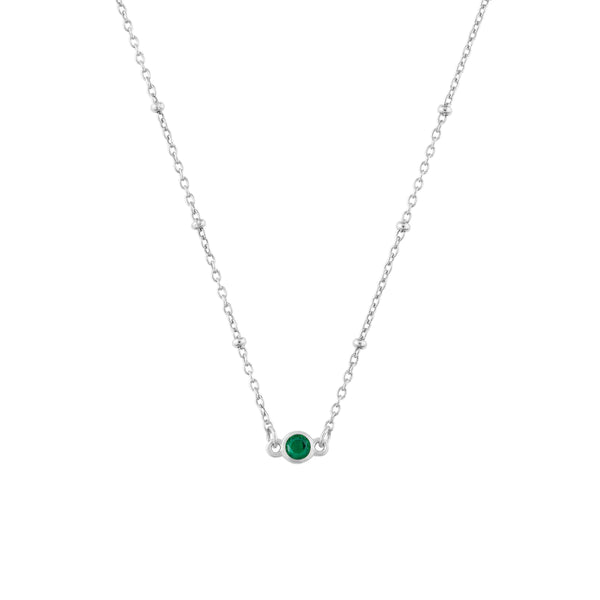 fyb May Birthstone Necklace Silver