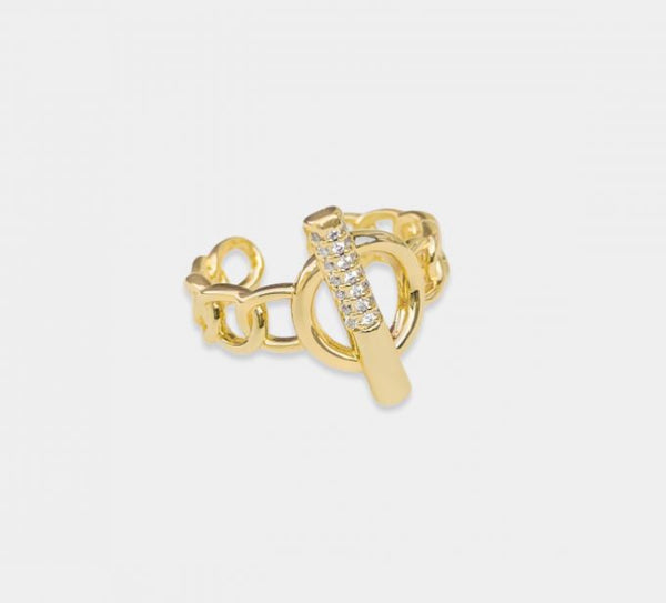 Gold Curb Chain Ring