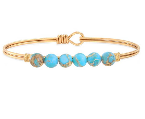 Luca and Danni Gold Turquoise Energy Stone (Peace) Bracelet