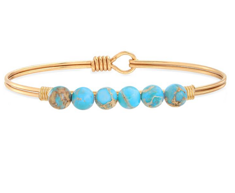 Luca and Danni Gold Turquoise Energy Stone (Peace) Bracelet