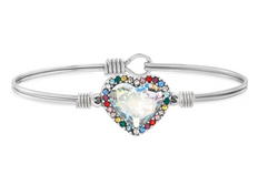 Luca and Danni Silver Swarovski Crystal Heart Bracelet