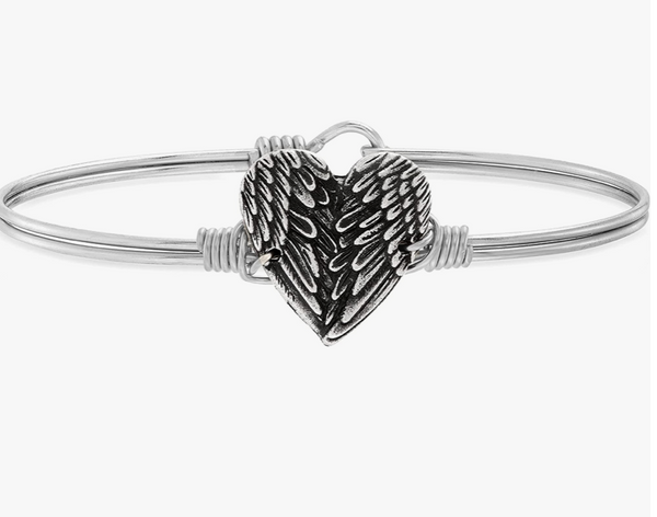 Luca and Danni Silver Angel Wing Heart Bracelet