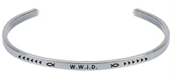 Wind and Fire Silver "WWJD" Cuff Bracelet