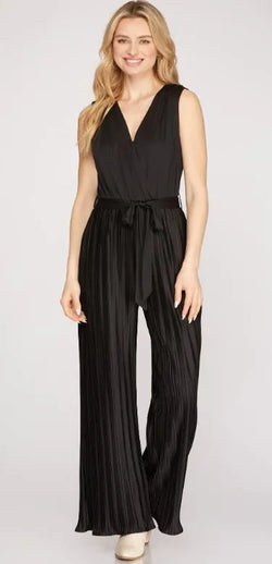 Black Pleated Jumpsuit - Heritage-Boutique.com