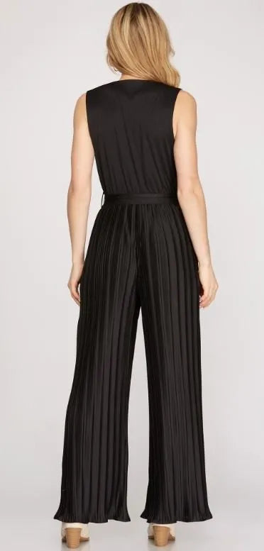 Black Pleated Jumpsuit - Heritage-Boutique.com