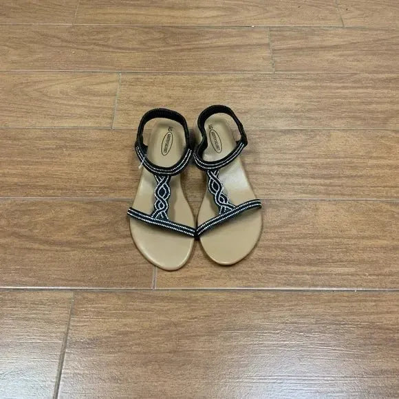 Black Rhinestone Sandals - Heritage-Boutique.com