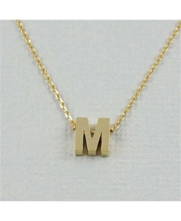 CAI Gold Block Letter initial Necklace - Heritage - Boutique.com