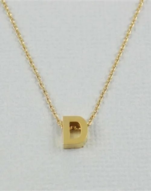 CAI Gold Block Letter initial Necklace - Heritage - Boutique.com
