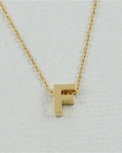 CAI Gold Block Letter initial Necklace - Heritage - Boutique.com