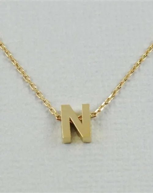 CAI Gold Block Letter initial Necklace - Heritage - Boutique.com