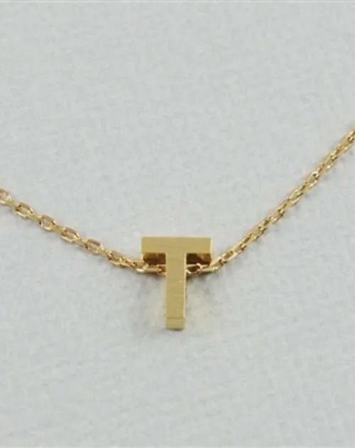 CAI Gold Block Letter initial Necklace - Heritage - Boutique.com
