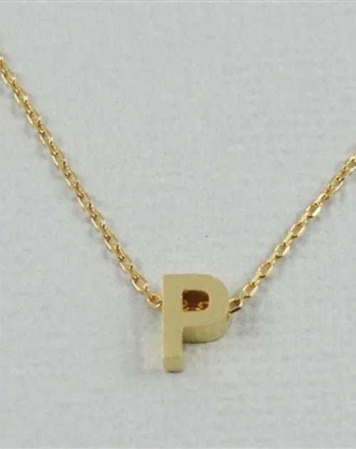 CAI Gold Block Letter initial Necklace - Heritage - Boutique.com