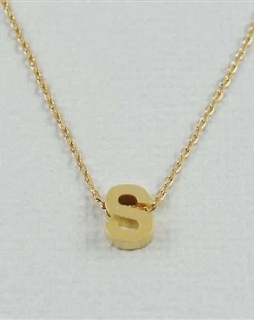 CAI Gold Block Letter initial Necklace - Heritage - Boutique.com