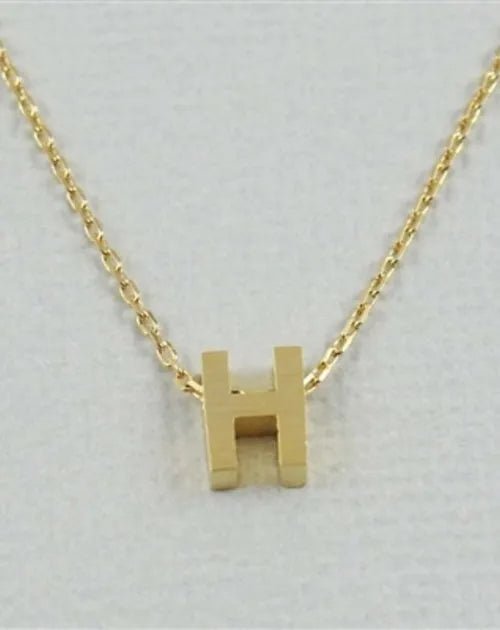 CAI Gold Block Letter initial Necklace - Heritage - Boutique.com