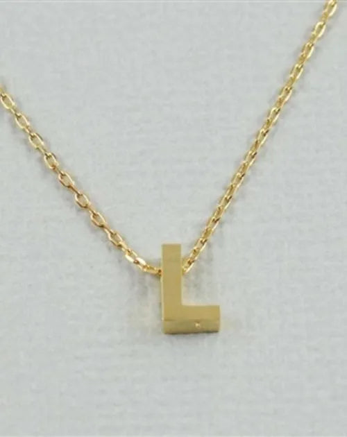 CAI Gold Block Letter initial Necklace - Heritage-Boutique.com