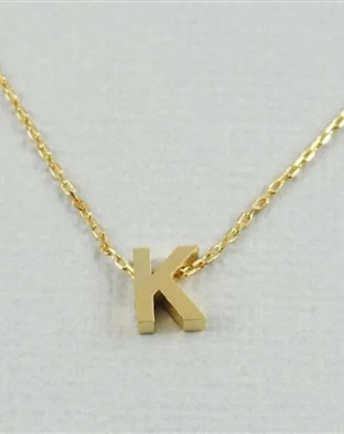 CAI Gold Block Letter initial Necklace - Heritage-Boutique.com