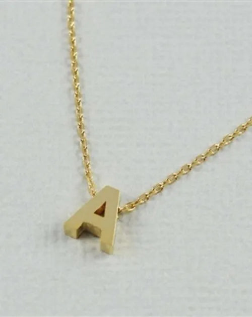 CAI Gold Block Letter initial Necklace - Heritage-Boutique.com