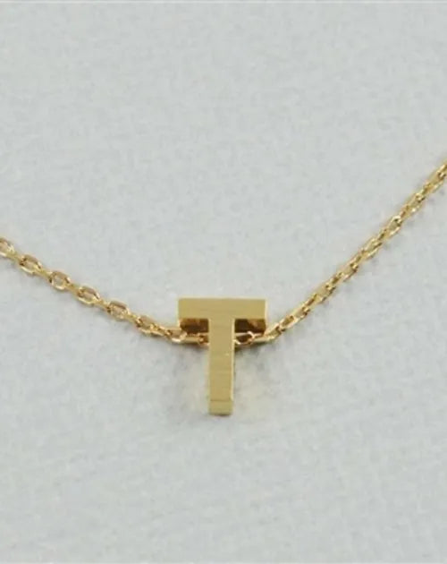 CAI Gold Block Letter initial Necklace - Heritage-Boutique.com