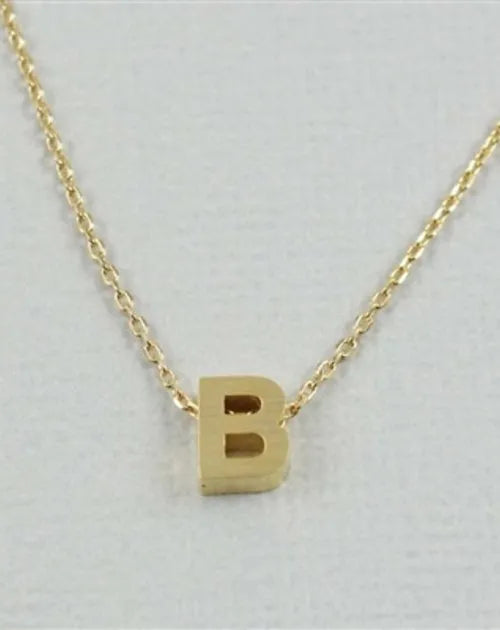 CAI Gold Block Letter initial Necklace - Heritage-Boutique.com