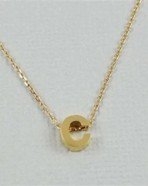 CAI Gold Block Letter initial Necklace - Heritage-Boutique.com