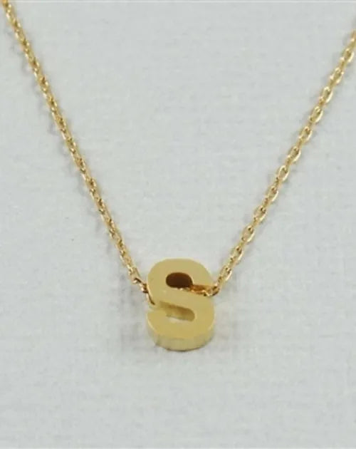 CAI Gold Block Letter initial Necklace - Heritage-Boutique.com